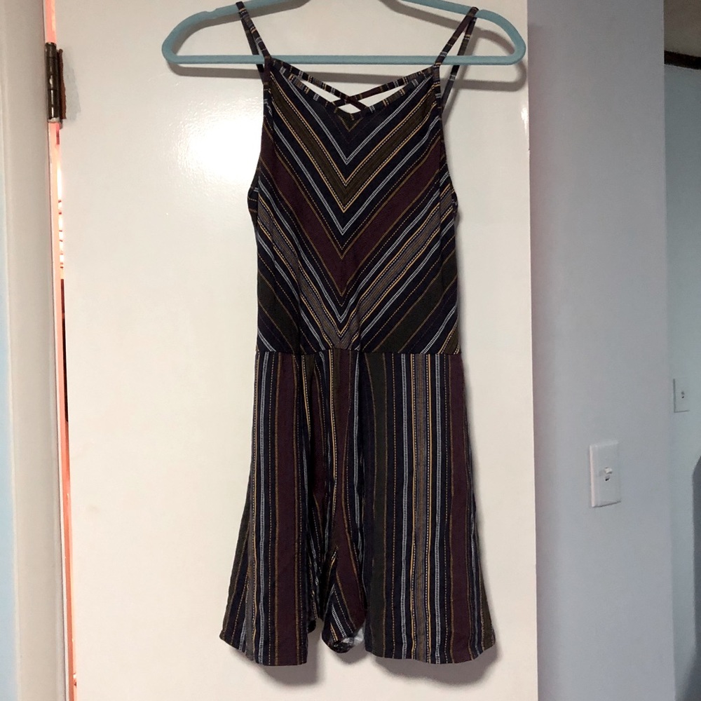 ‘Art Class’ Striped Skirted Romper